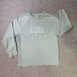 Pink Victoria's Secret Sweatshirt Women S Green Aloha Flowers Pullover Sweater